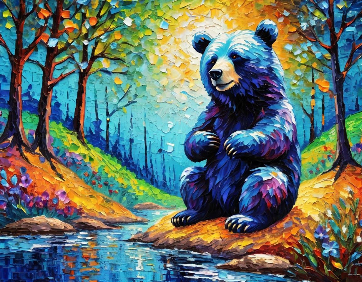 Blue Space Bear Unfolds a Surreal Fantasy Landscape