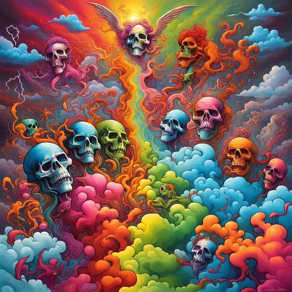 Grateful Dead Hallucinations in Graffiti Splash Art