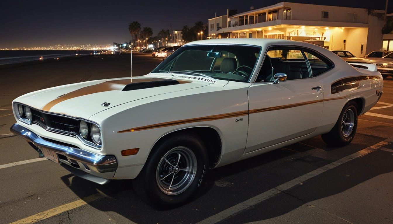 Vintage Road Runner in Santa Monica Sunset