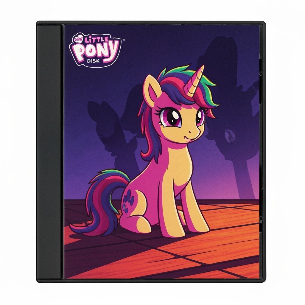 Pony Game Disk with Vibrant, Whimsical Art Style