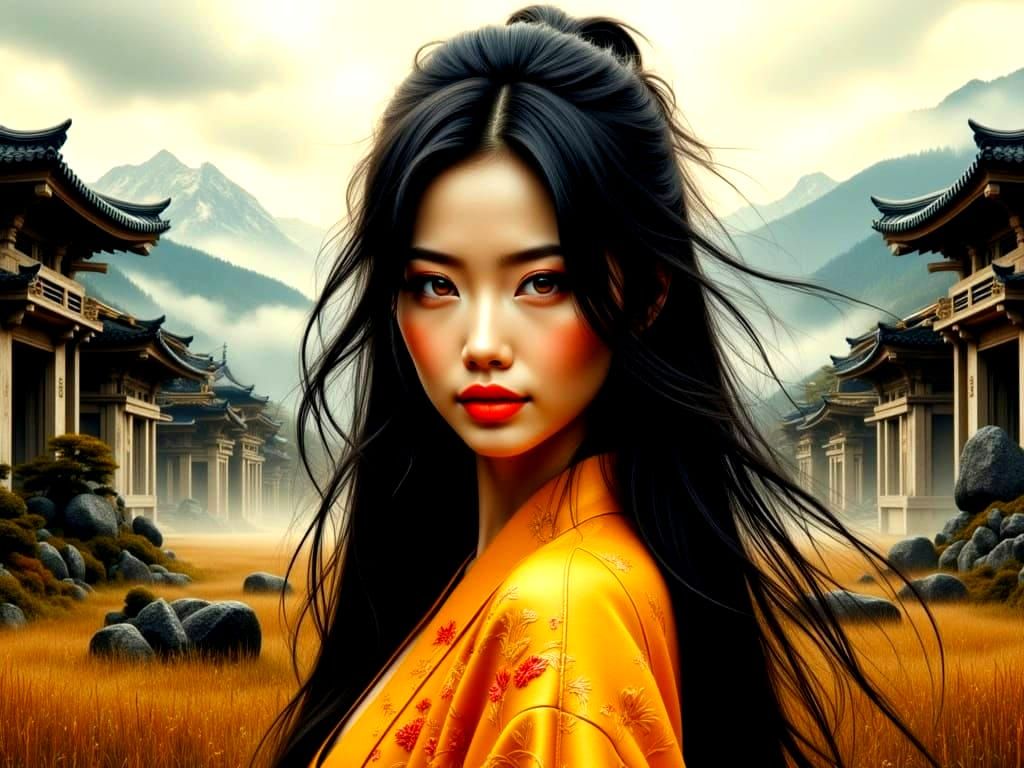 Surreal Cubist Portrait of a Japanese Girl