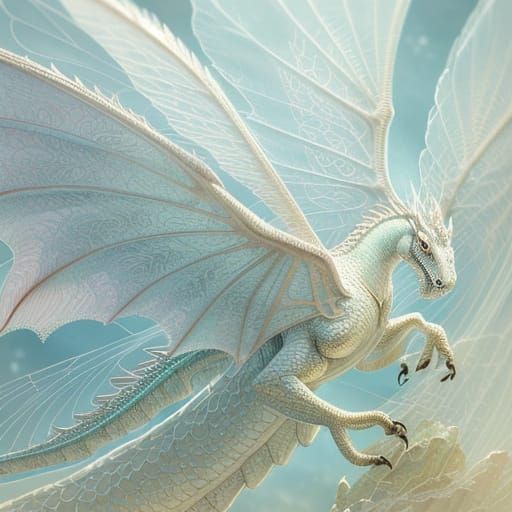 Lace Dragon Wing in Magical Realism Style