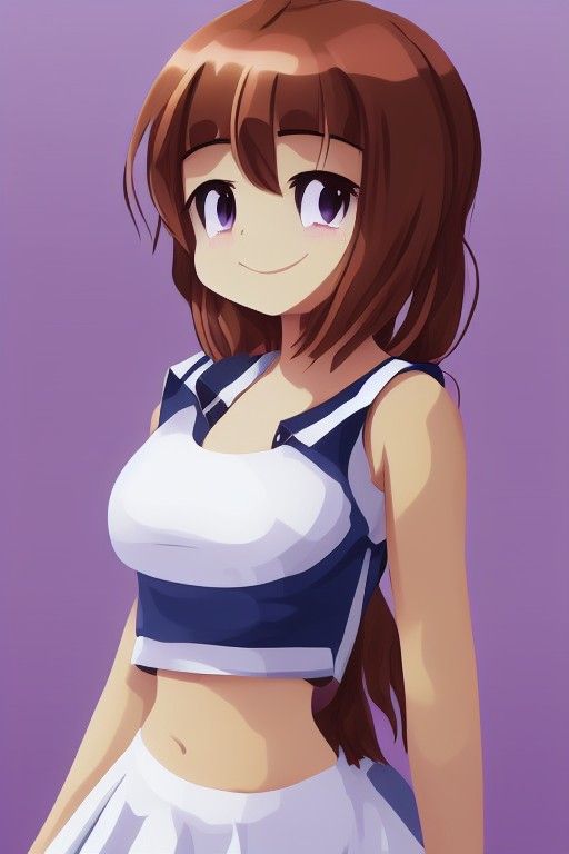 Adorable Anime Girl with Playful Smile in 8K