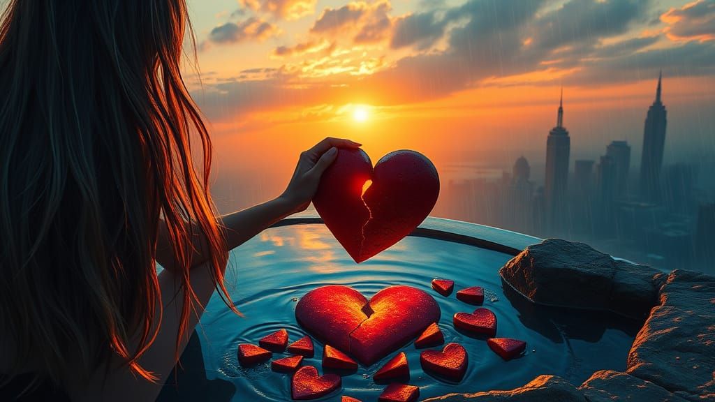 Surreal Sunset Silhouette