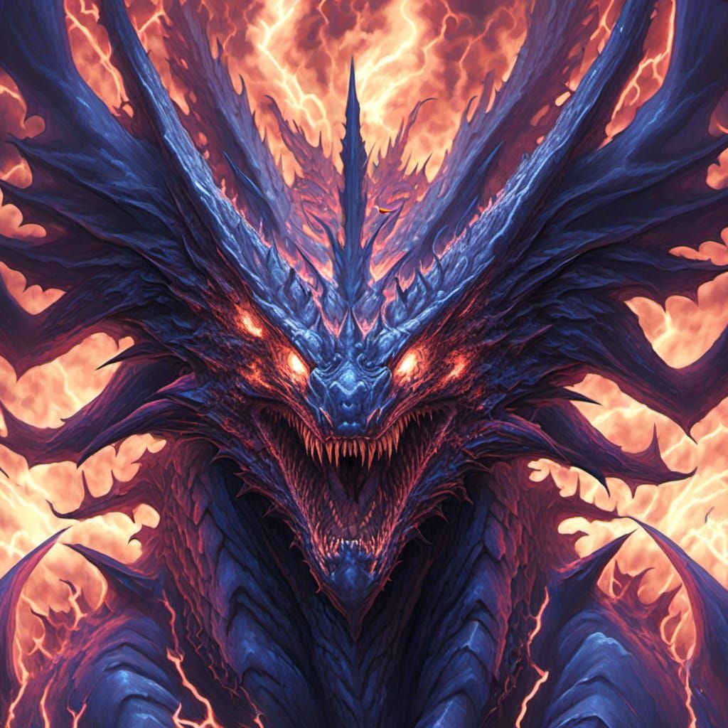 Luminous Cobalt Lightning Dragon X-Ray Microphotograph