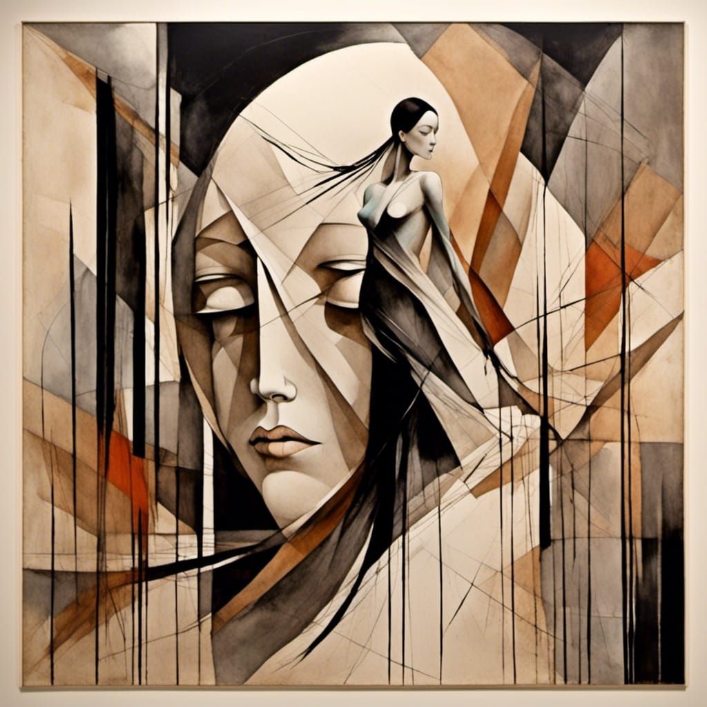 Matte Black Figure in Art Deco Style