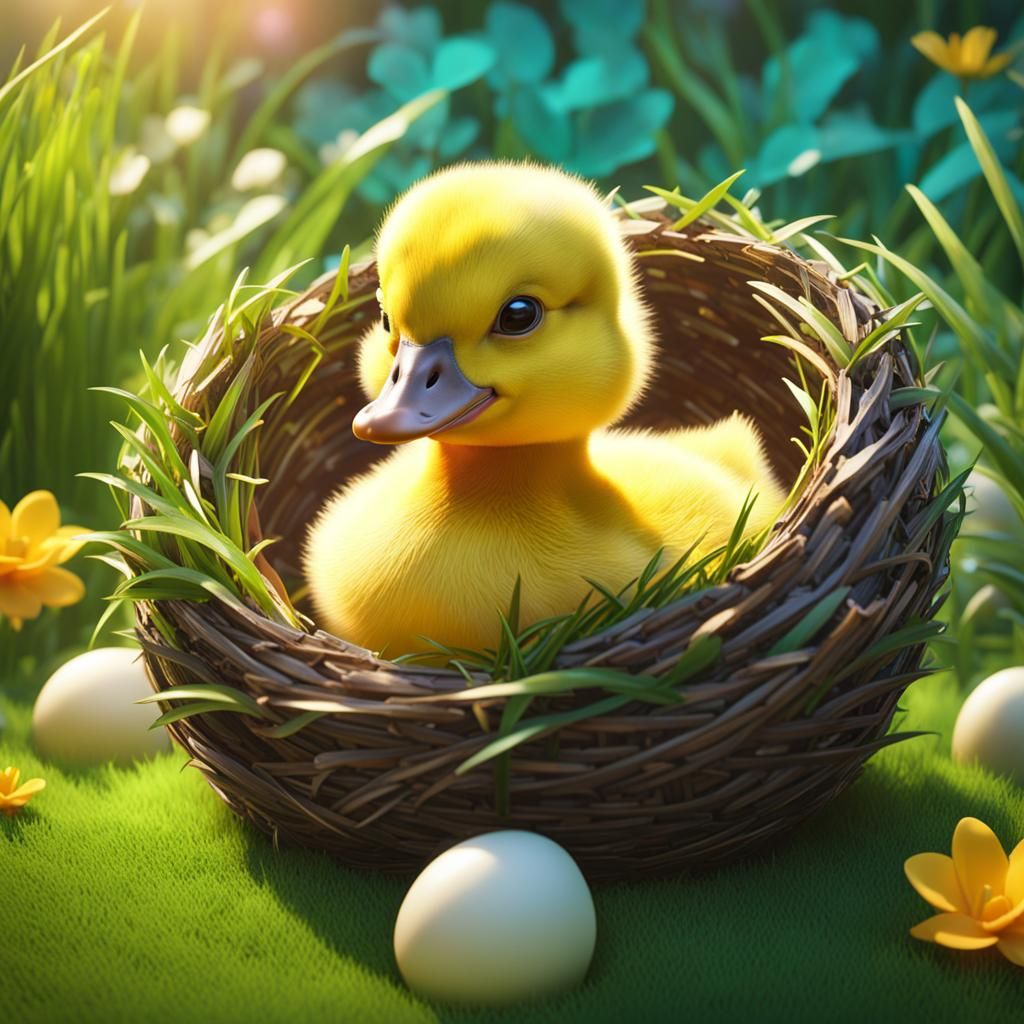 Beautiful baby duckling