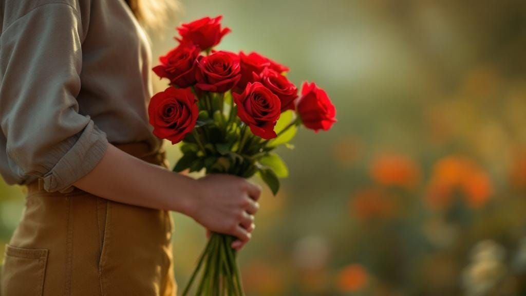 Offering Red Roses: A Photorealistic Bouquet