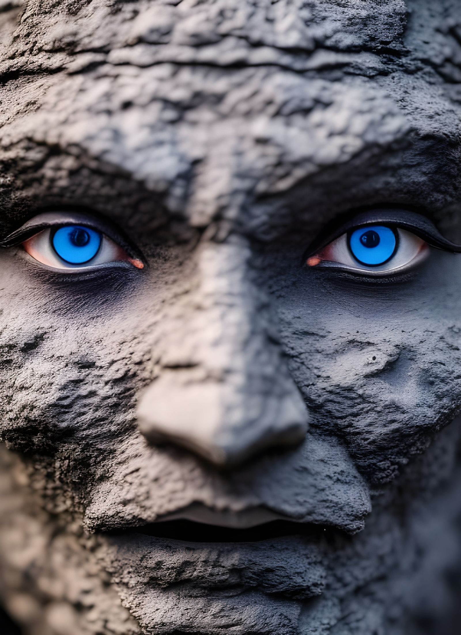 Epic Stone Golem in Jungle with Glowing Eyes