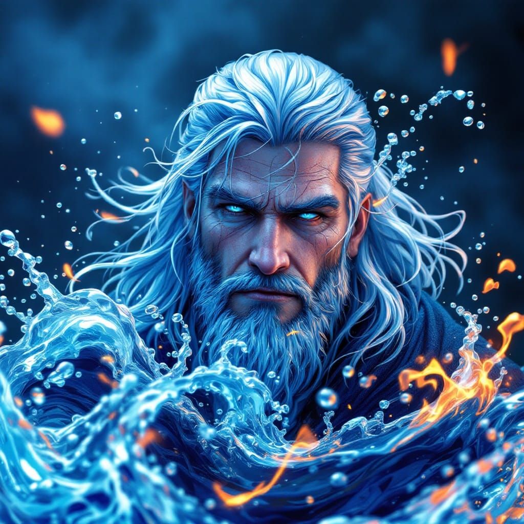 Geralt of Rivia in Mesmerizing 3D Water Art