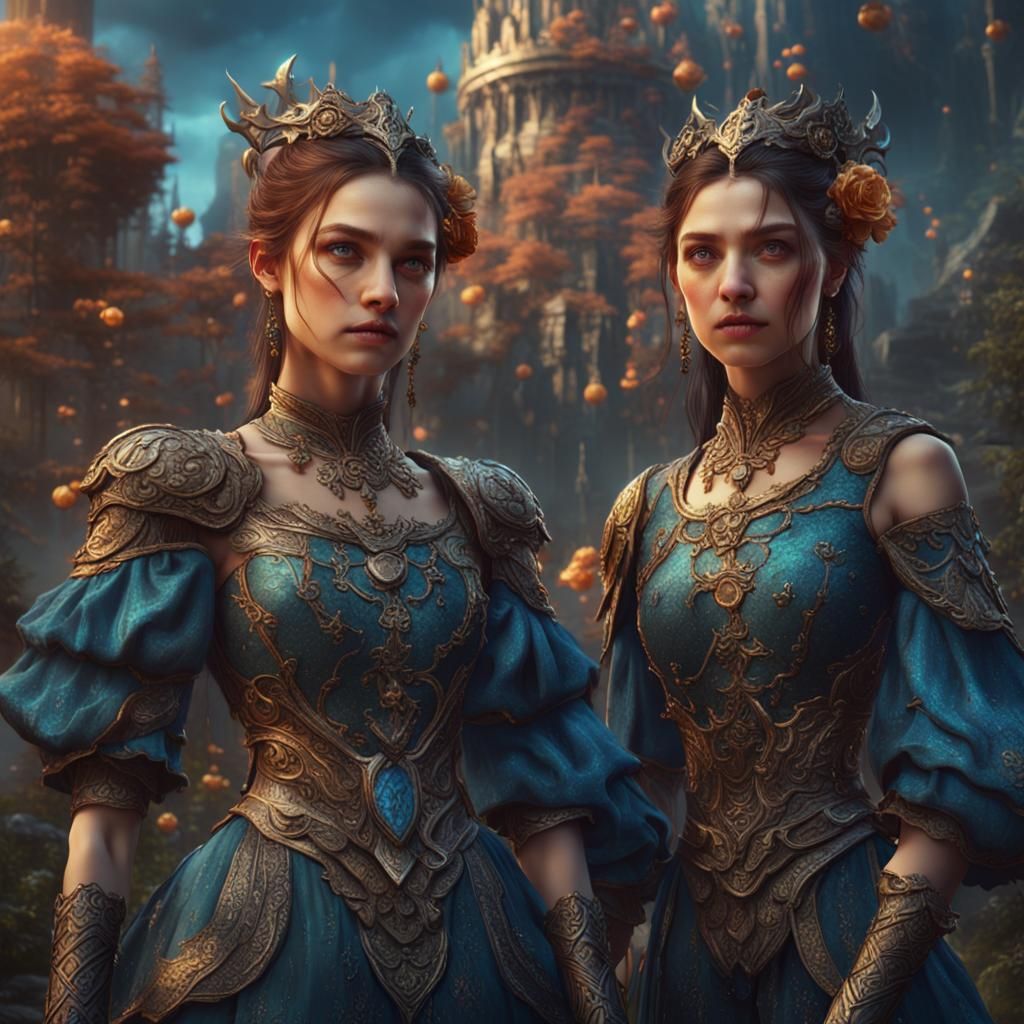 Fantastical Matte Painting of Beautiful Girls