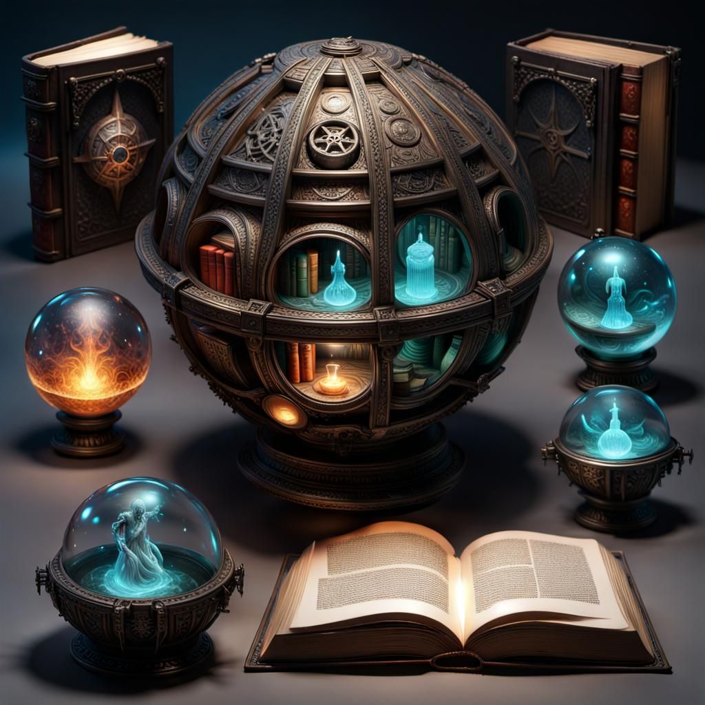 Wizard's Workshop in a Sphere Book: Magical Realism