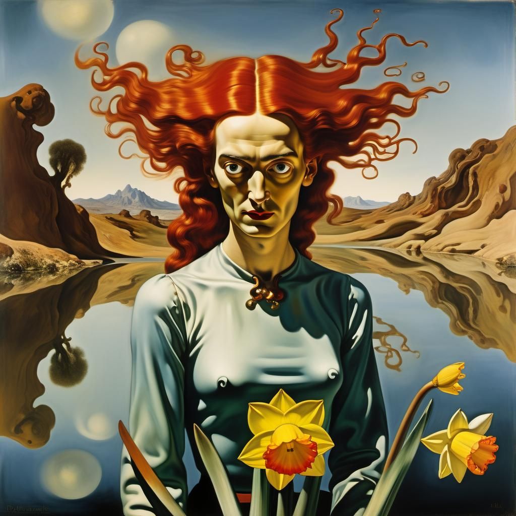 Surreal Redhead: A Dali-esque Metamorphosis