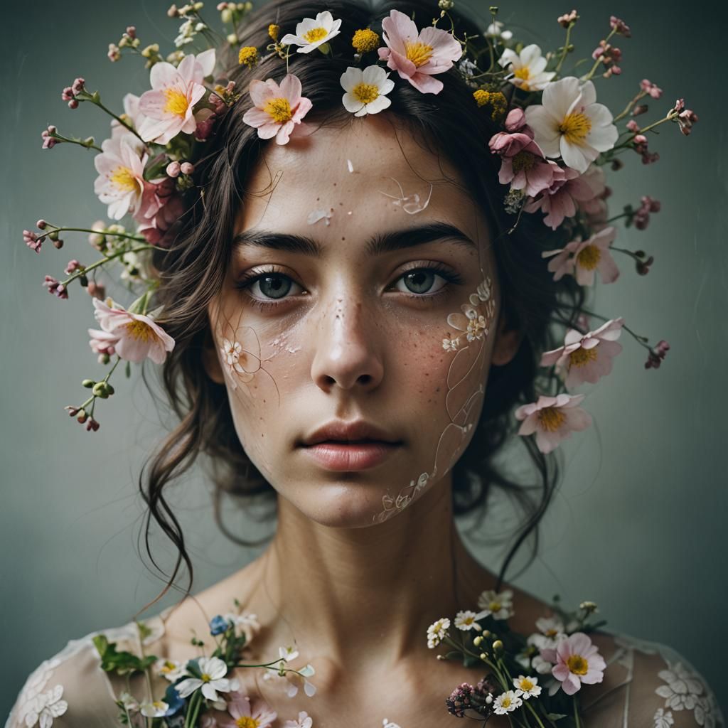Portrait with flowers (3)