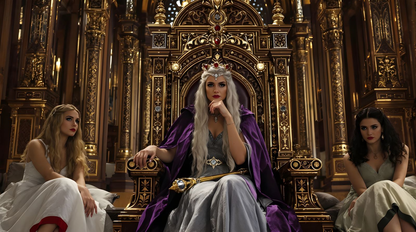 Frigg, Norse Queen, in Hyperrealistic Oil Painting