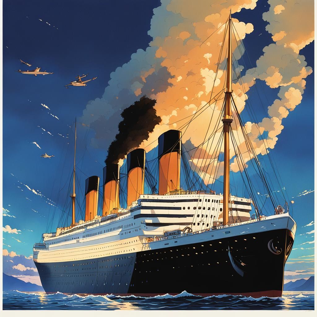 Titanic in Studio Ghibli Anime Style