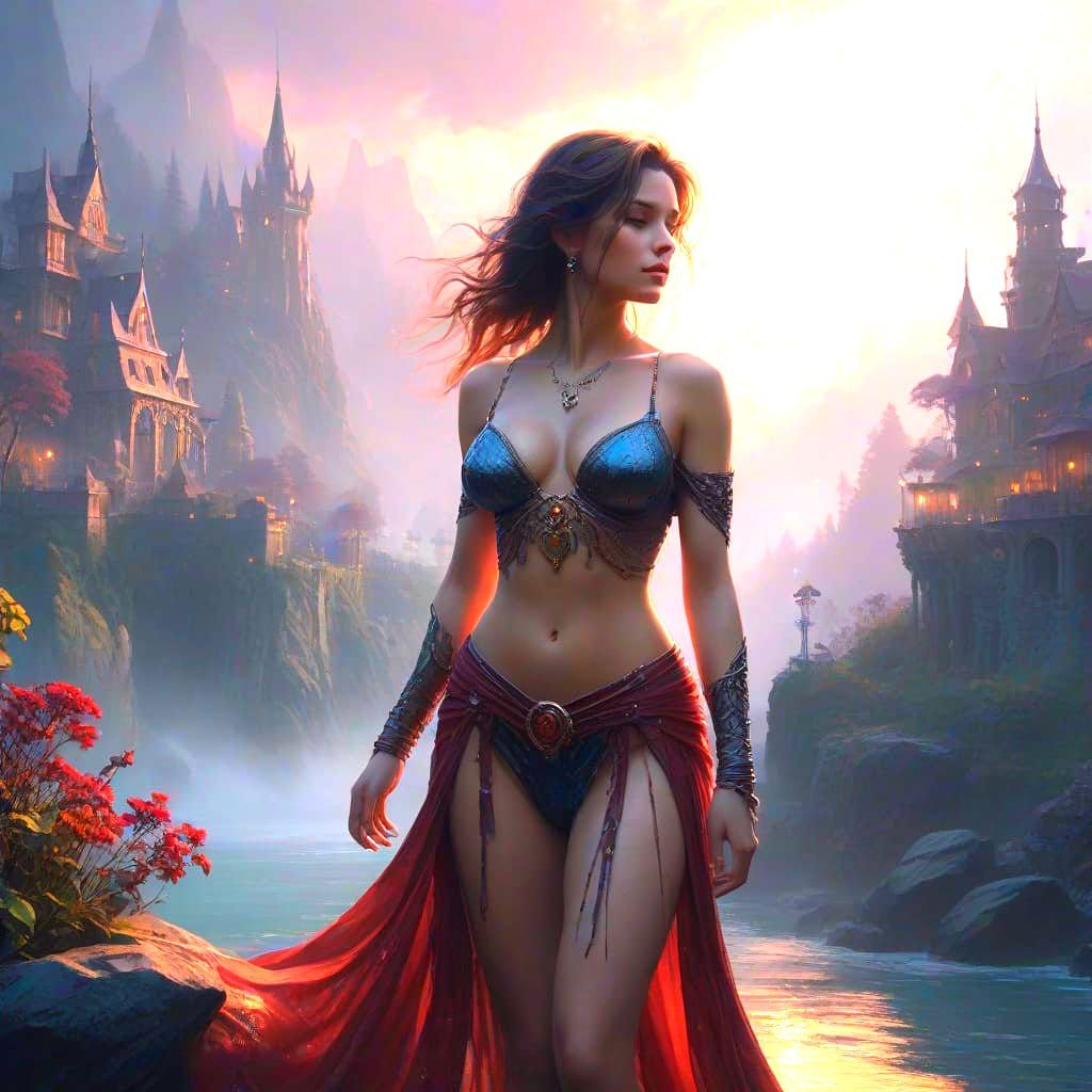 Ethereal Fantasy Figure in Dark, Mystical Landscape