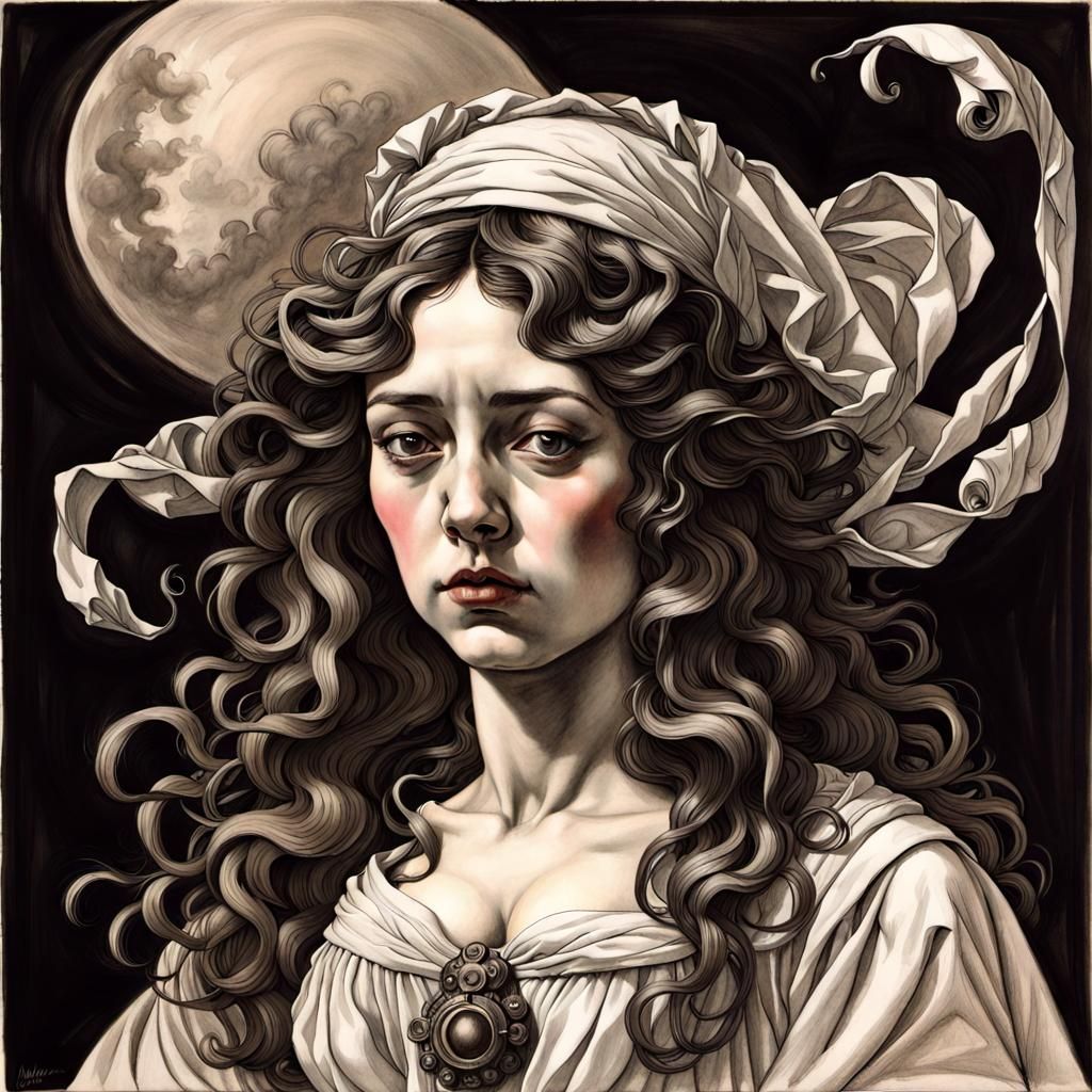 Mystical Fortune Teller in Psychedelic Renaissance Style