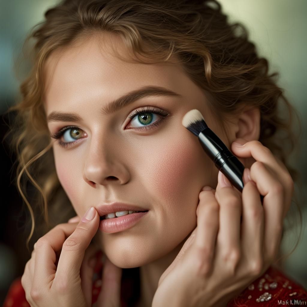 Beautiful Girl Preparing for Makeup: Professional Portrait