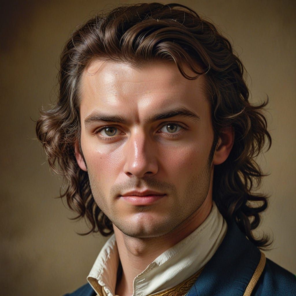 18th Century Gentleman Portrait in Oil Painting Style