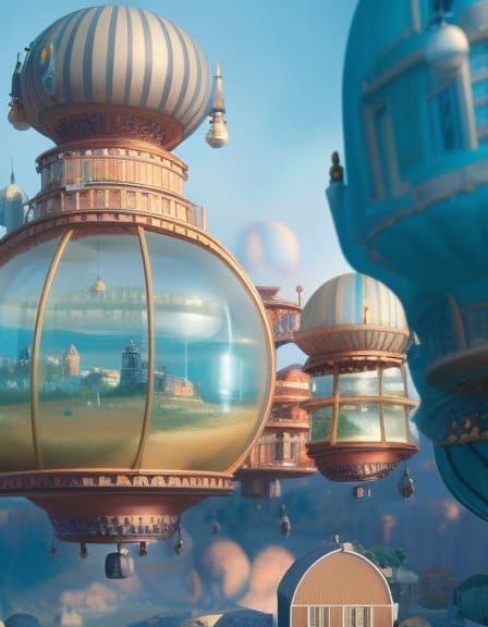 Miniature Village in Orb: Dreamy Tilt-Shift Photo