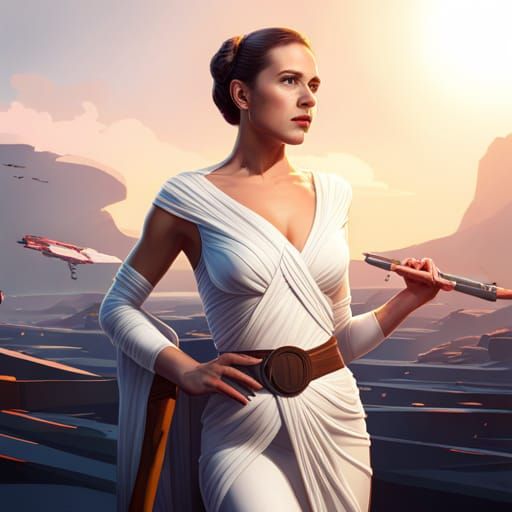 Star Wars Bombshell Pin-Up in Detailed Digital Painting