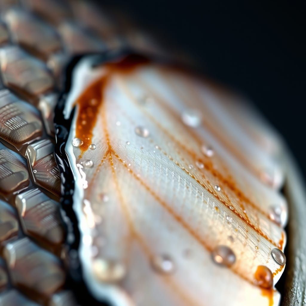 Ultrarealistic Macro Photograph of Mackerel Scales