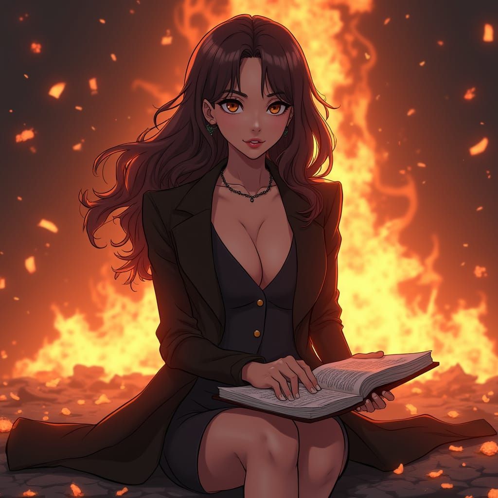 Parvati Shallow's Fiery Memoir: 3D Anime Art Style