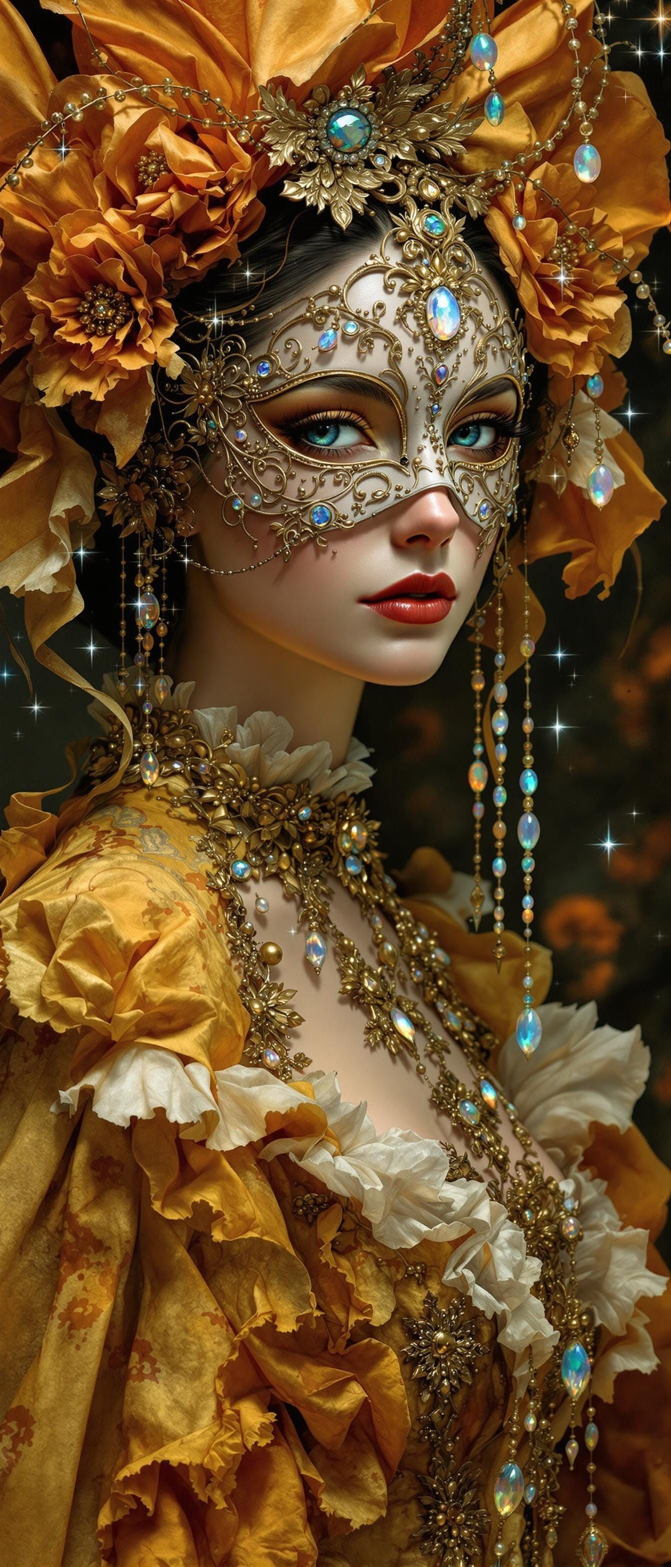 Elegant Victorian Lady in Opulent Gown