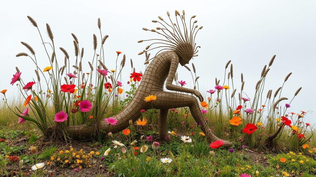 Eco-Art Ephemeral Land Art in Sci-Fi Style