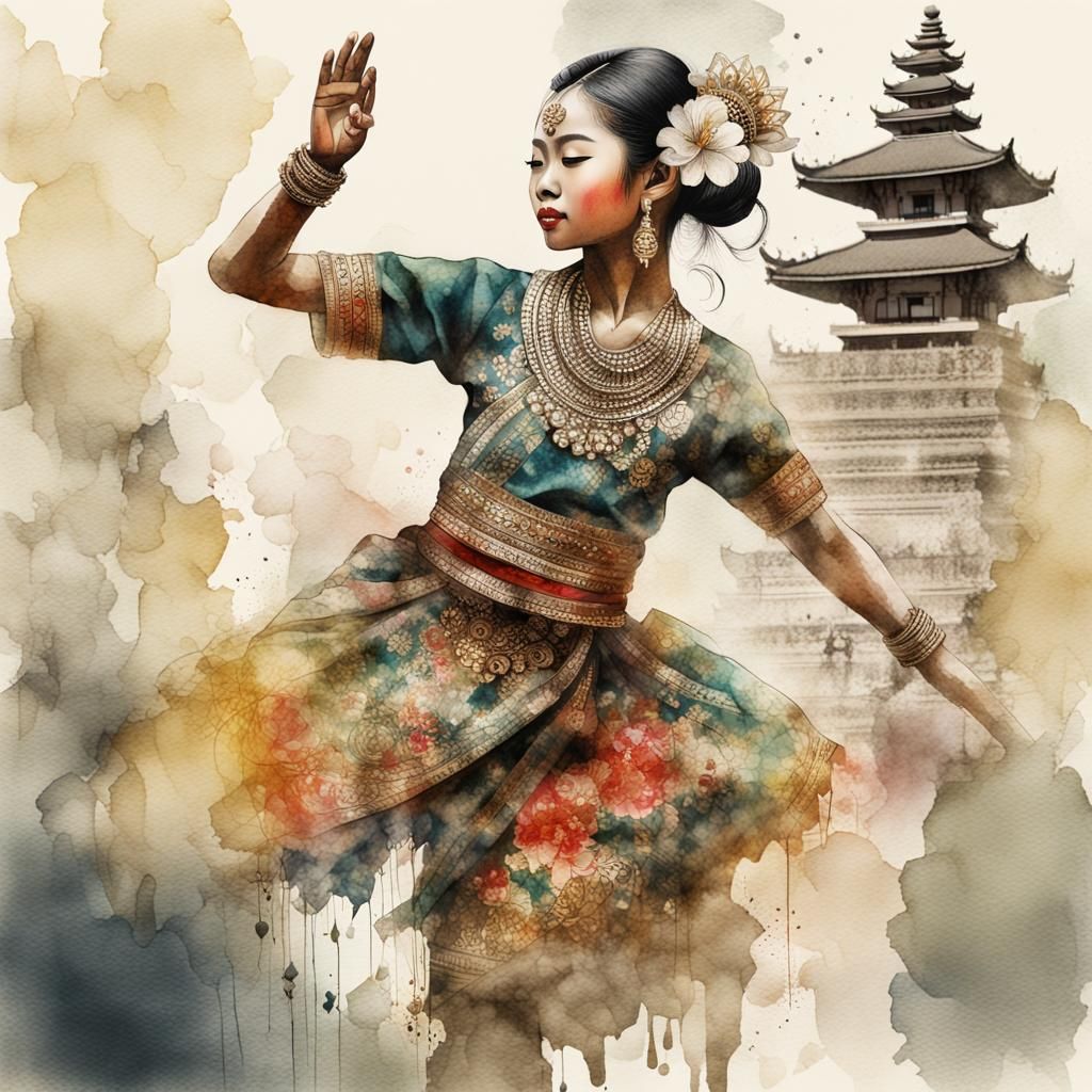 Balinese girl dancing the Balinese legong keraton dance.