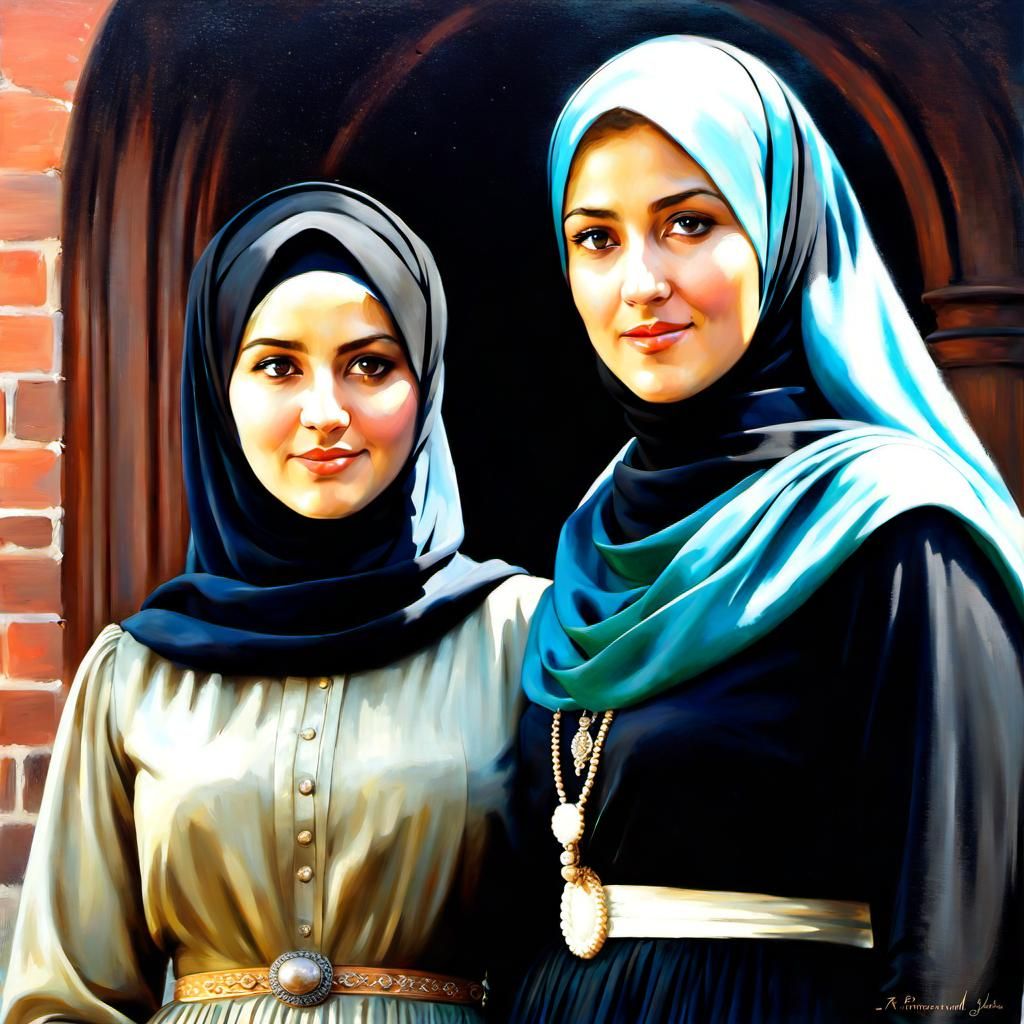 Danish Girls in Copenhagen: Oil Painting Portrait