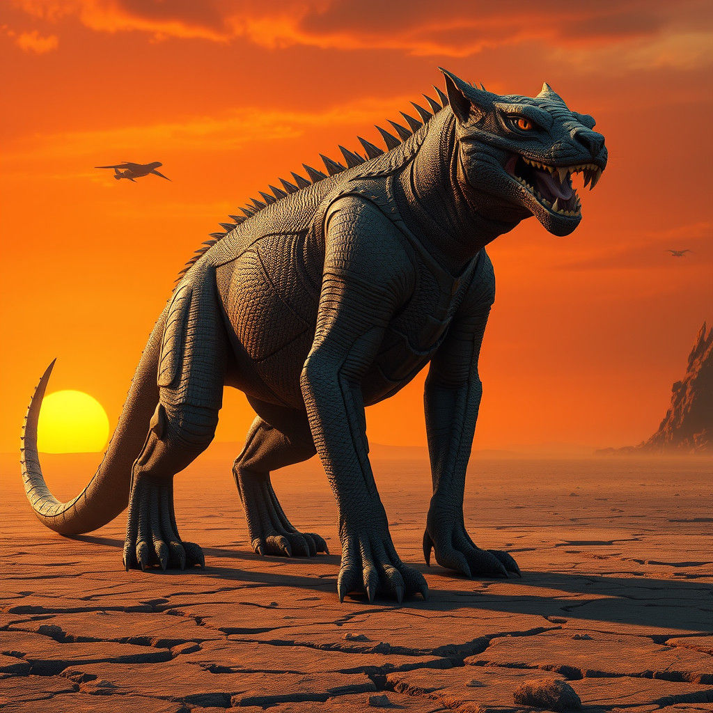 Terrifying Feline-Reptilian Hybrid in Surreal Biomechanical ...