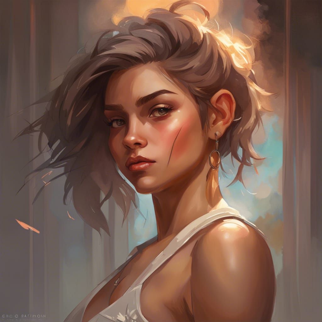 Boy in Crop Top, Hyperdetailed Portrait