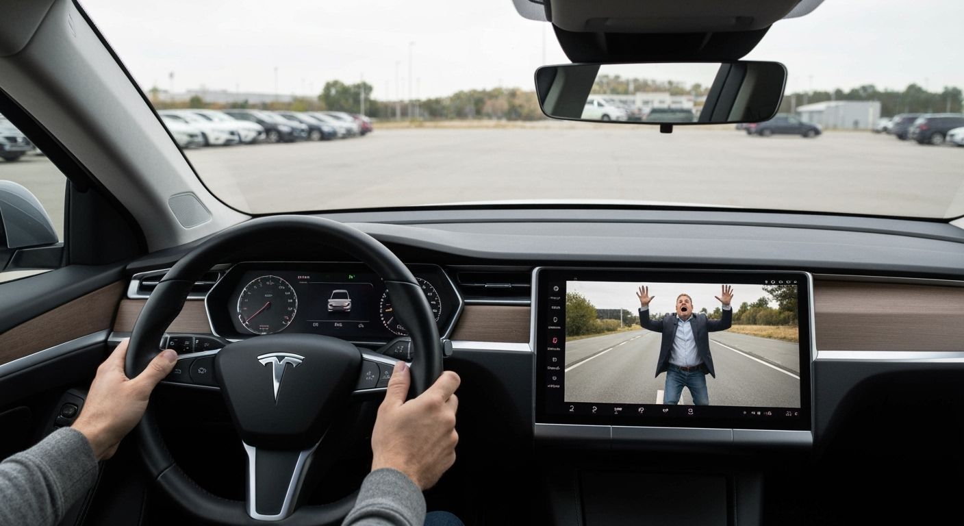 Tesla Backup Camera Shows Pedestrian Accident