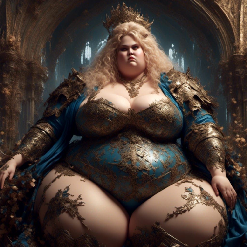 Extremely Obese Woman in Death Knight Costume