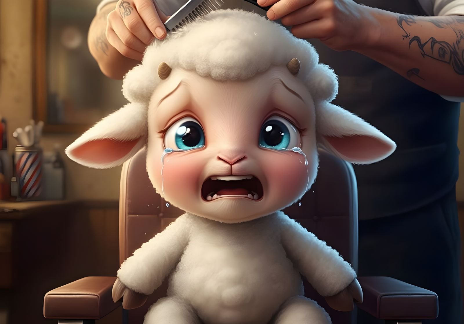 Shear Fear 3: Trying to Be Brave at His First Haircut.