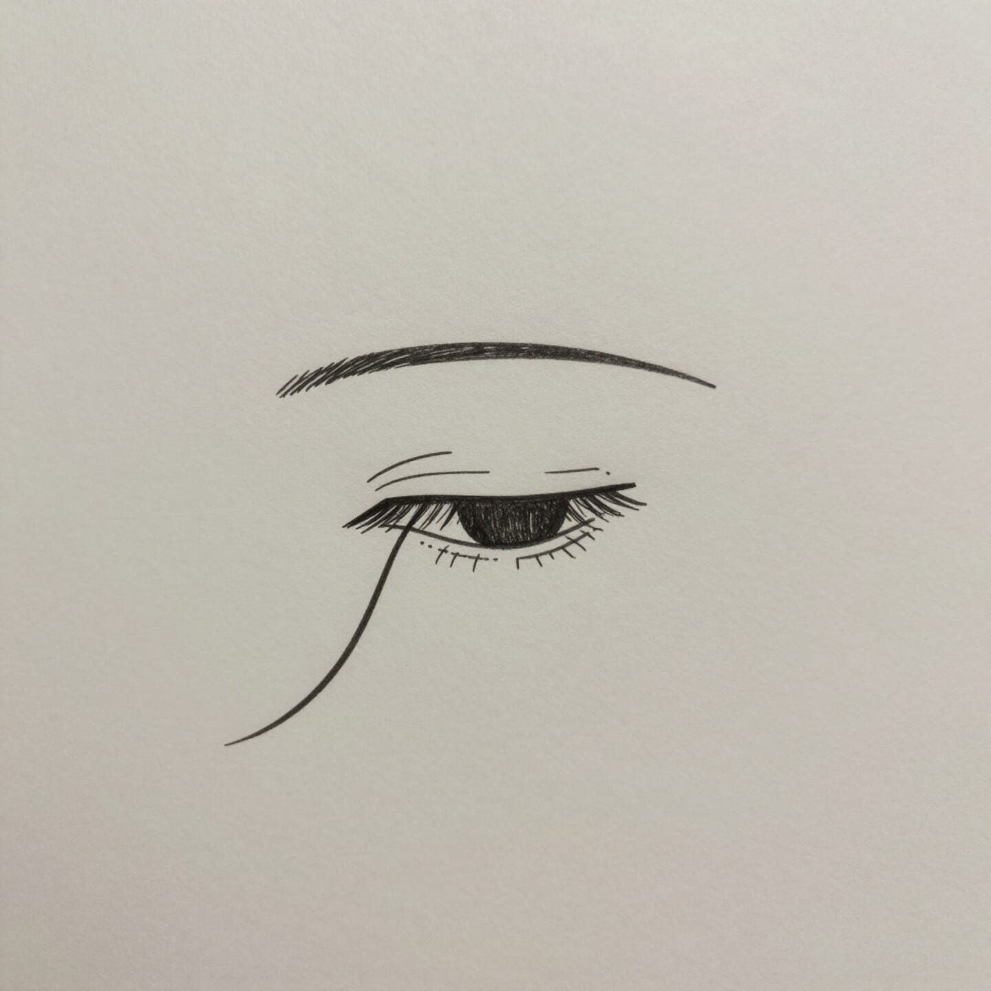 single closed eye
