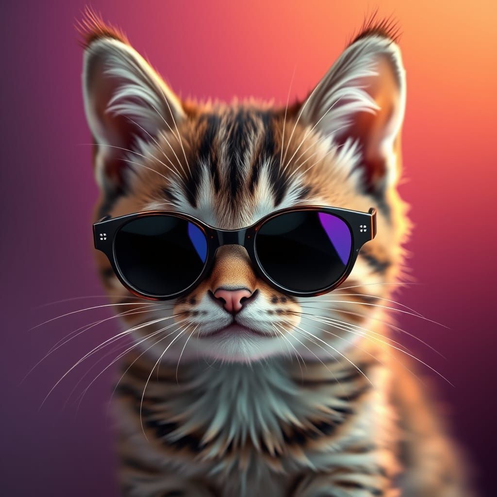 Confident Feline with Oversized Sunglasses