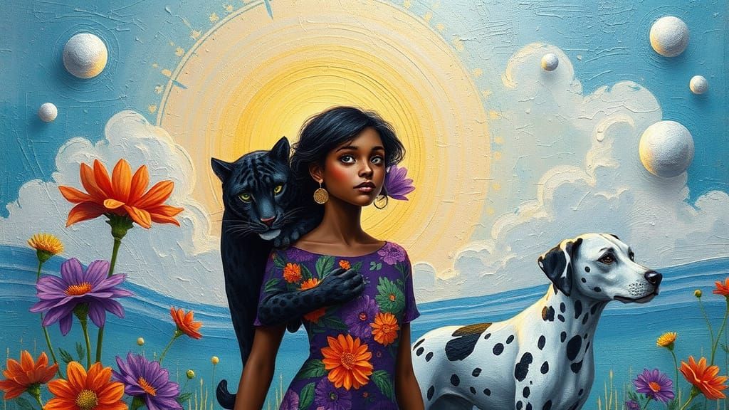 Whimsical Friends' Adventure in Enchanted Landscape