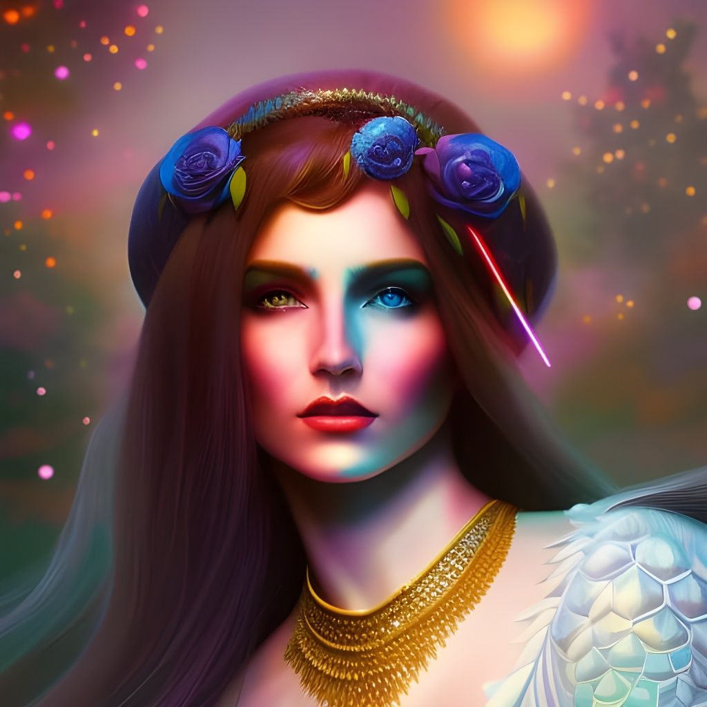 Psychedelic Fantasy Girl in Digital Art Style