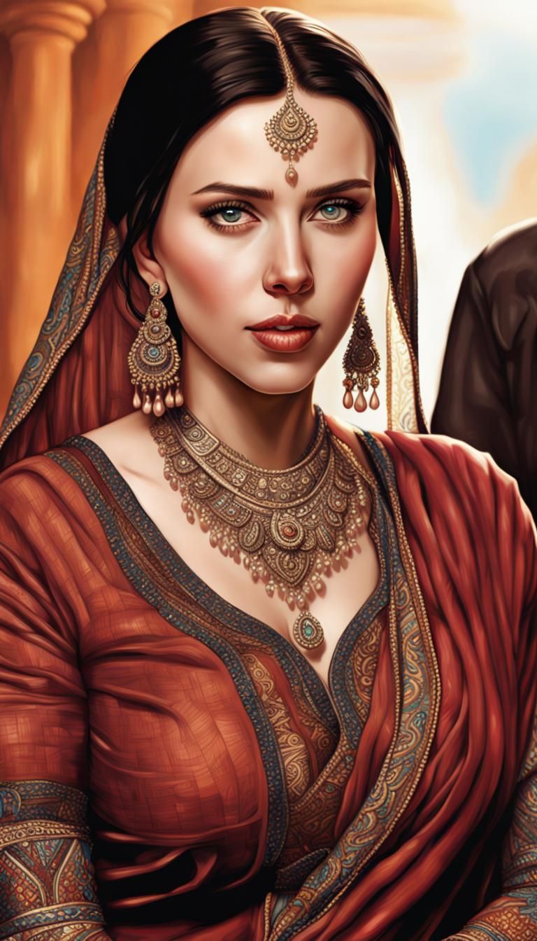 Indian Woman Portrait with Detailed Facial Features