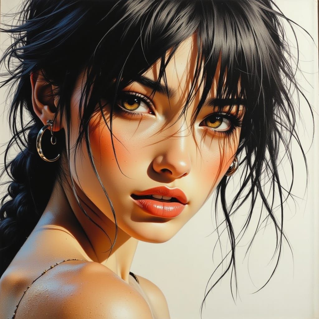 Detailed Portrait of a Beautiful Woman as Surrealist Art