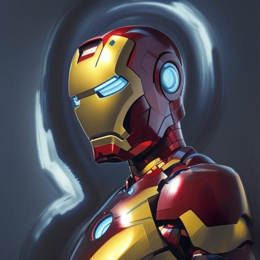 Iron Man Mona Lisa Portrait in Art Nouveau Style