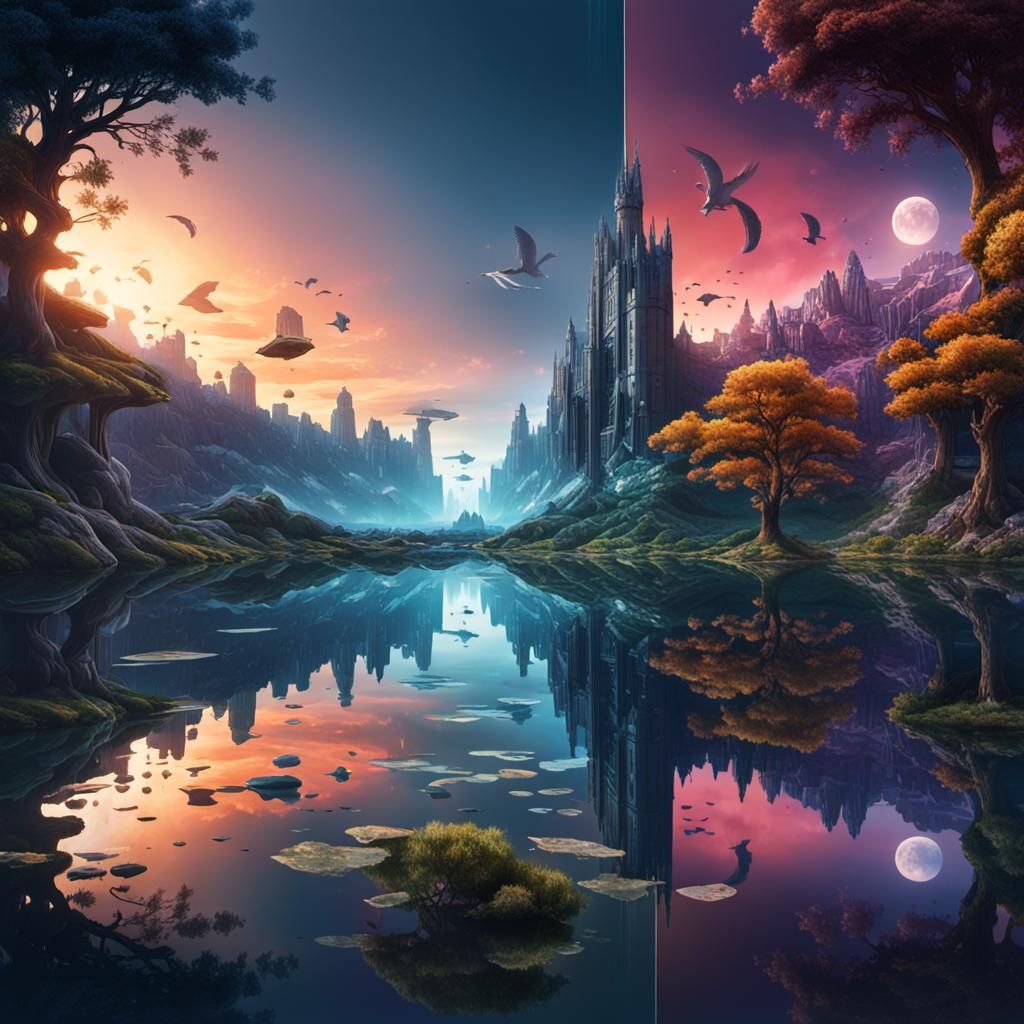 Split Screen Night and Day Double Exposure