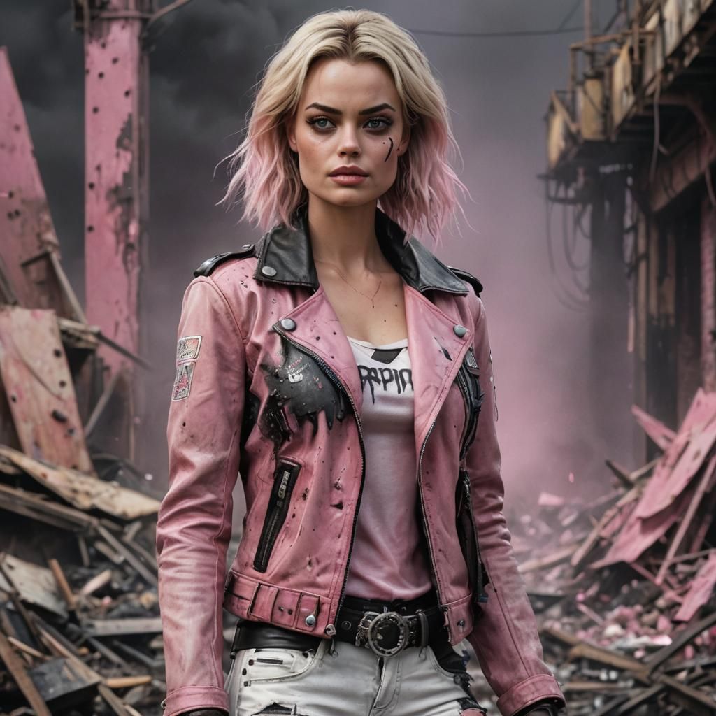 Post-Apocalyptic Barbie Raider in Gothic-Punk Style