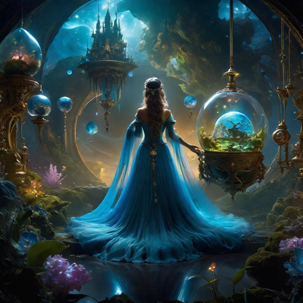 Miniature World Emerging from Girl's Hands