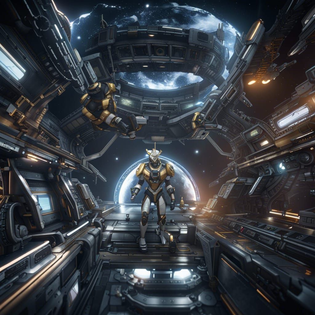 Futuristic space pirate