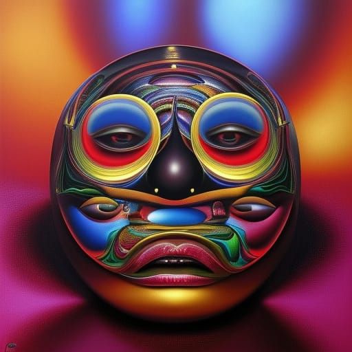 Surreal Portrait of Charles Darwin in Triadic Colors