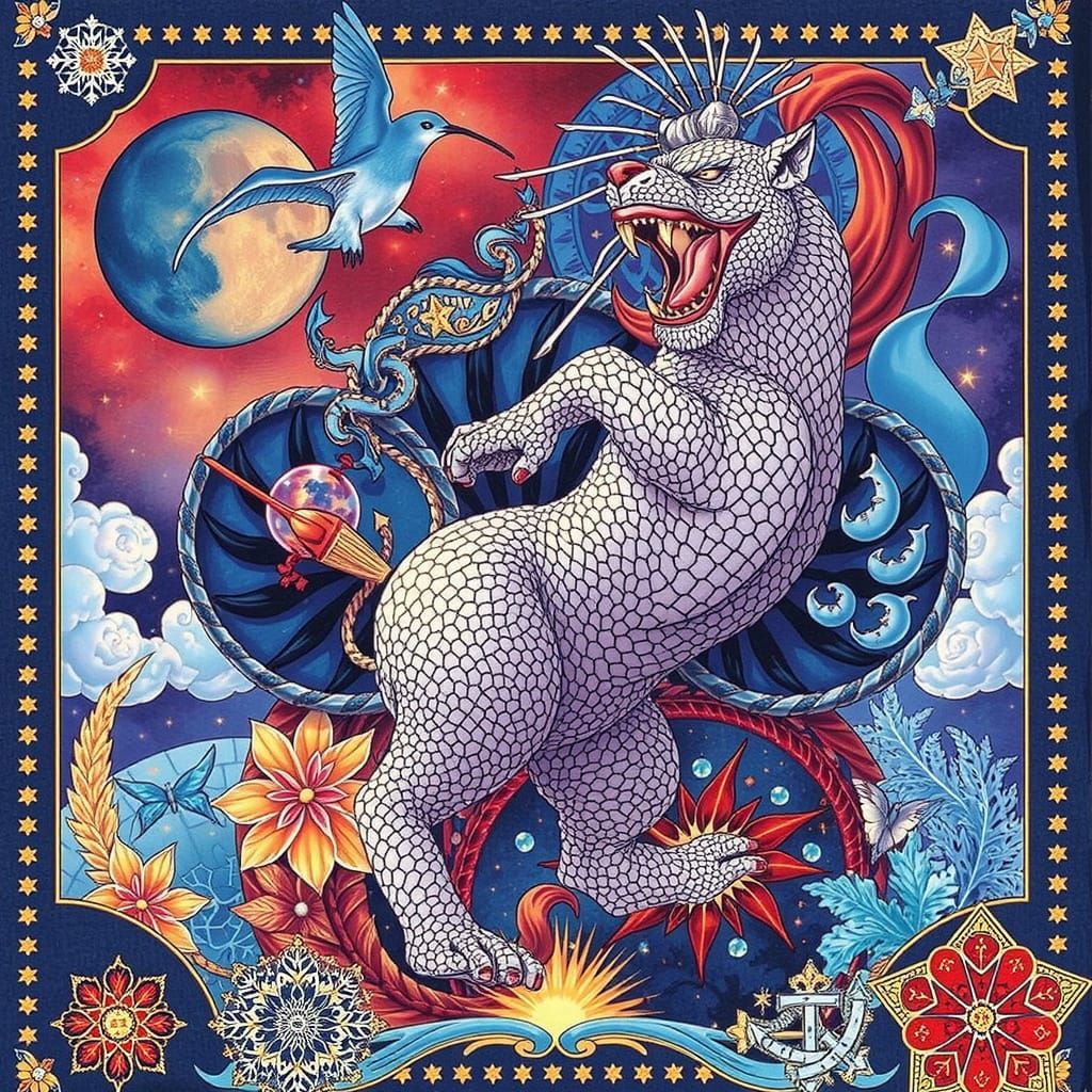 Abstract Expressionist Composition of Creative Genius